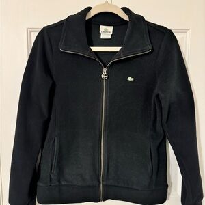 Lacoste Black Zip-Up Fleece Jacket